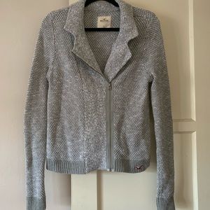Hollister zip up sweater with collar.